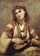 Corot Camille Christine Nilson or Bohemia with Mandolin oil on canvas